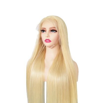 Silk Blonde Straight Frontal Wig