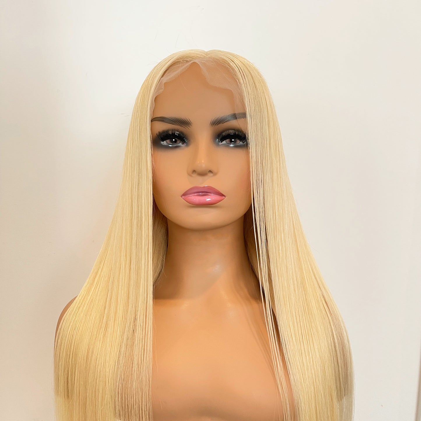 Silk  Blonde Straight Frontal Wig